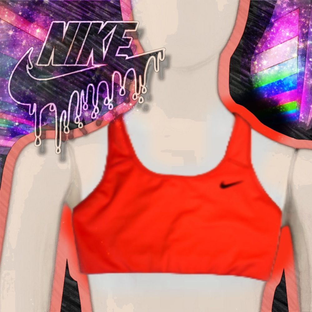 Women’s Nike Dri-Fit Sports Bras • 2 Pack • Black and Fire Orange • Size Small